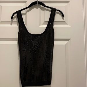 Bebe XS sequin front knit back tank